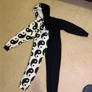 Forever 21 Black and White Yin Yang Jumpsuit